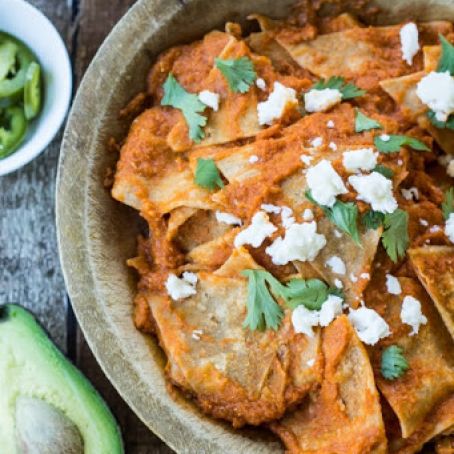 Mexican Chilaquiles Rojos